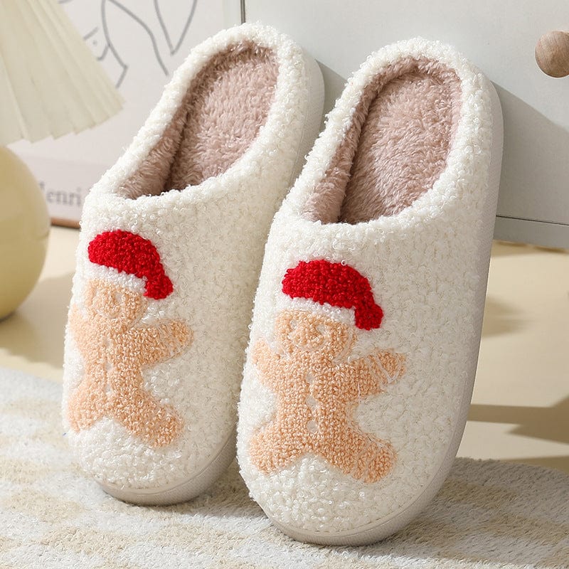 Premium Christmas Home Slippers Cute Cartoon Santa Claus Cotton Slippers For Women And Men Couples Winter Warm Furry Shoes - Slippers from Empire of LaTz - Only £18! Explore at Empire of LaTz