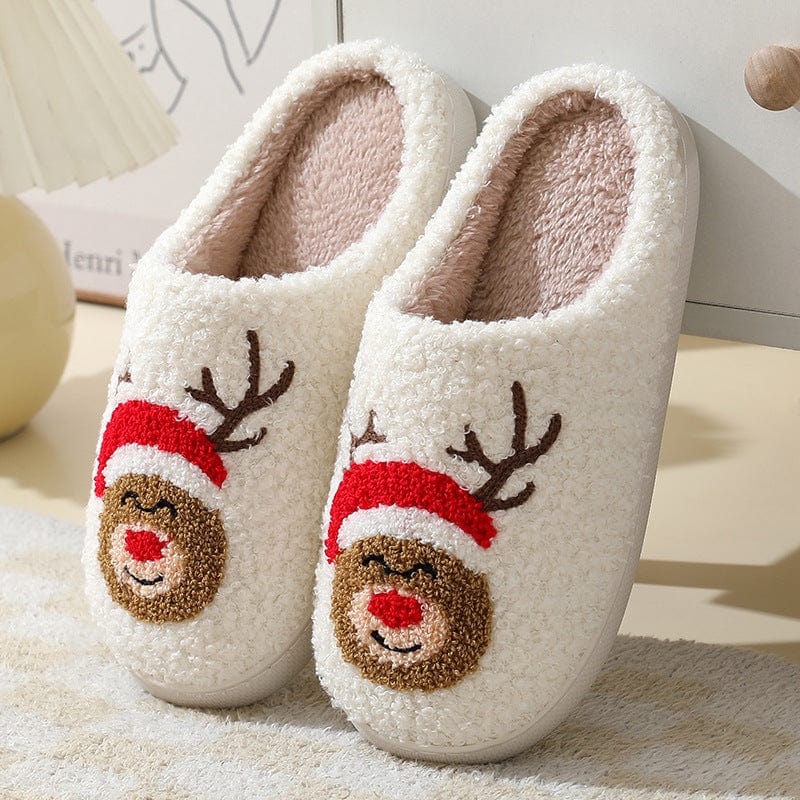 Premium Christmas Home Slippers Cute Cartoon Santa Claus Cotton Slippers For Women And Men Couples Winter Warm Furry Shoes - Slippers from Empire of LaTz - Only £18! Explore at Empire of LaTz