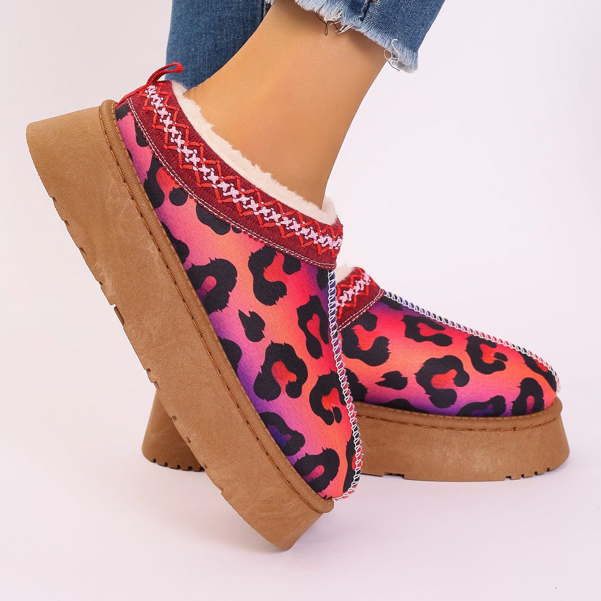 Premium Women's Cartoon Christmas Print Ankle Boots Casual Slip On Plush Lined Home Shoes Comfortable Winter Short Boots - Slippers from Empire of LaTz - Only £29! Explore at Empire of LaTz