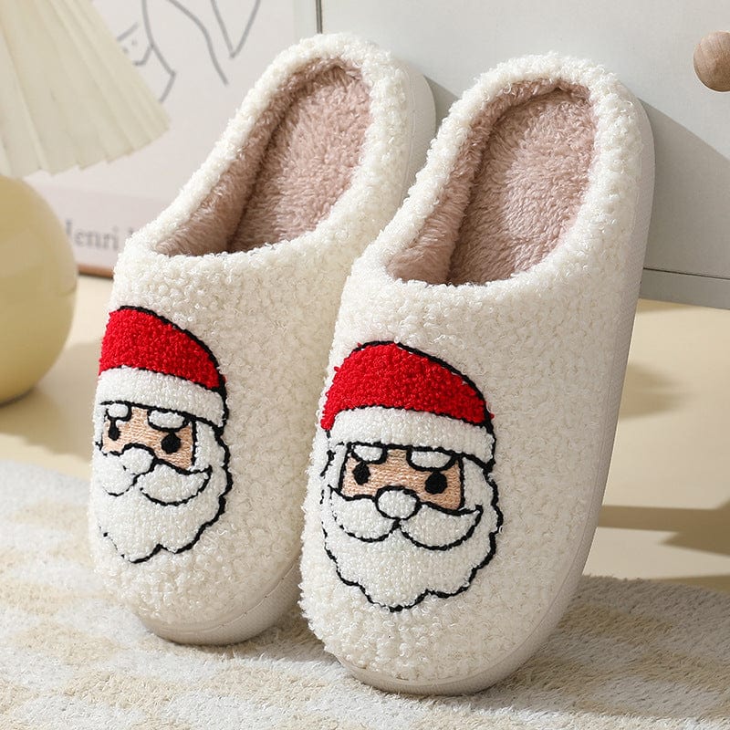 Premium Christmas Home Slippers Cute Cartoon Santa Claus Cotton Slippers For Women And Men Couples Winter Warm Furry Shoes - Slippers from Empire of LaTz - Only £18! Explore at Empire of LaTz