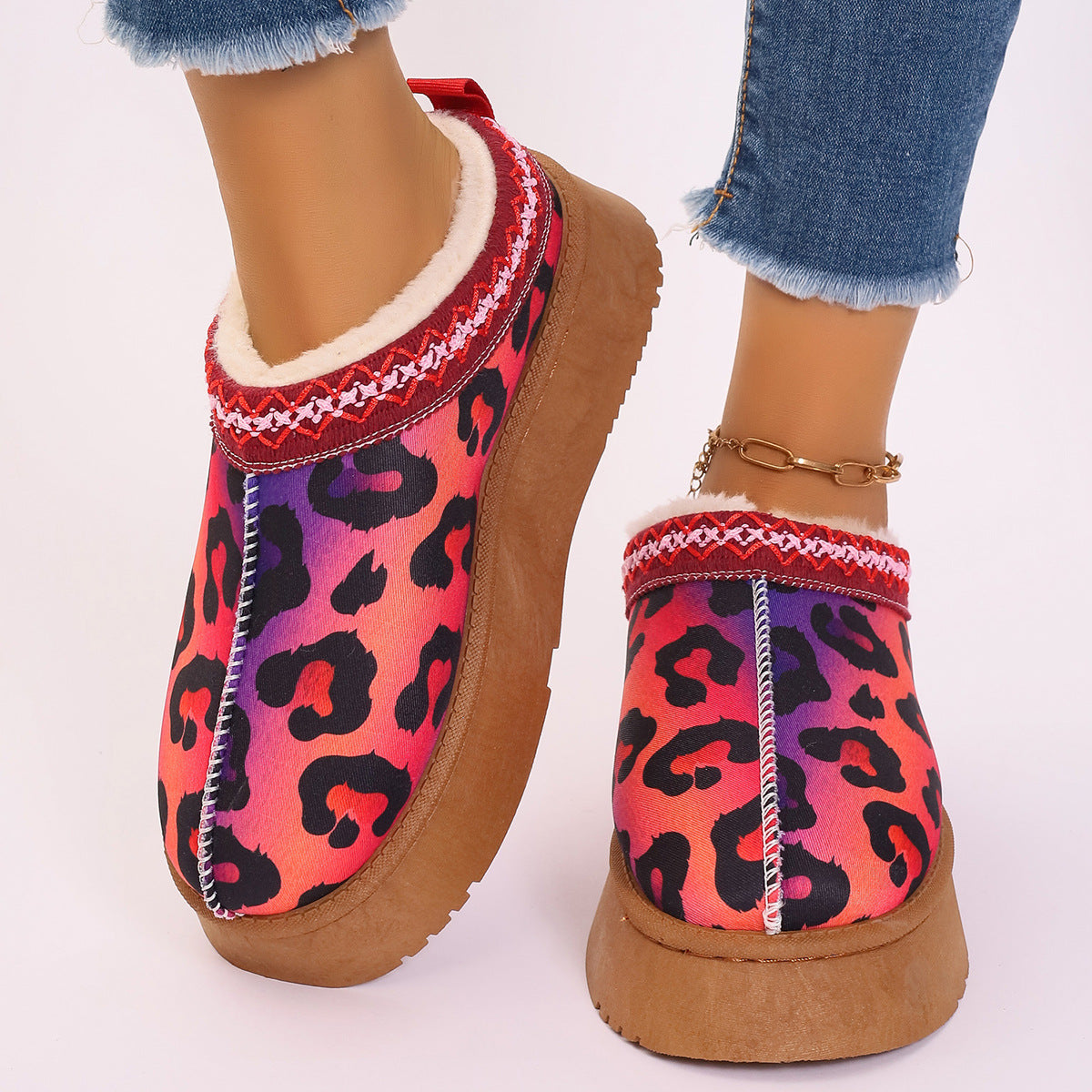 Premium Women's Cartoon Christmas Print Ankle Boots Casual Slip On Plush Lined Home Shoes Comfortable Winter Short Boots - Slippers from Empire of LaTz - Only £29! Explore at Empire of LaTz