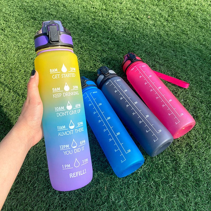 Empire of LaTz Slushy Cup 1L Tritan Water Bottle With Time Marker Bounce Cover Motivational Water Bottle Cycling Leakproof Cup For Sports Fitness Bottles