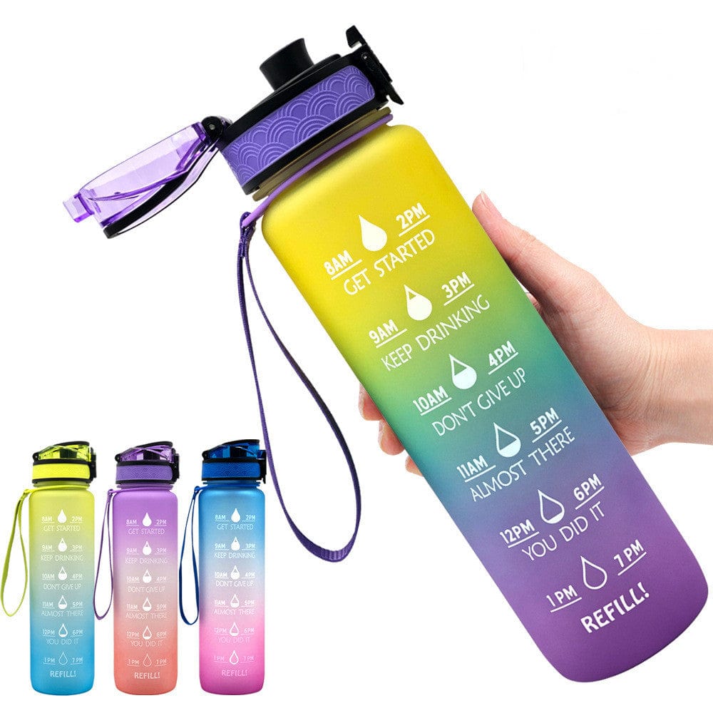 Empire of LaTz Slushy Cup 1L Tritan Water Bottle With Time Marker Bounce Cover Motivational Water Bottle Cycling Leakproof Cup For Sports Fitness Bottles