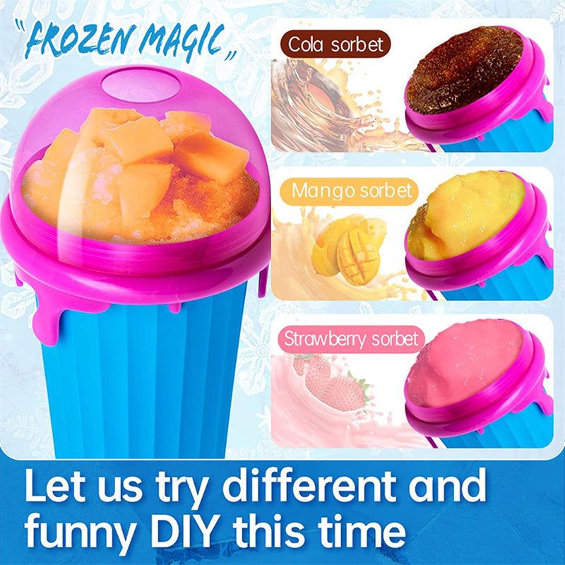 Premium 500ml Large Capacity Slushy Cup Summer Squeeze Homemade Juice Water Bottle Quick-Frozen Smoothie Sand Cup Pinch Fast Cooling Magic Ice Cream Slushy Maker Beker Kitchen Gadgets - Slushy Cup from Empire of LaTz - Only £20! Explore at Empire of LaTz