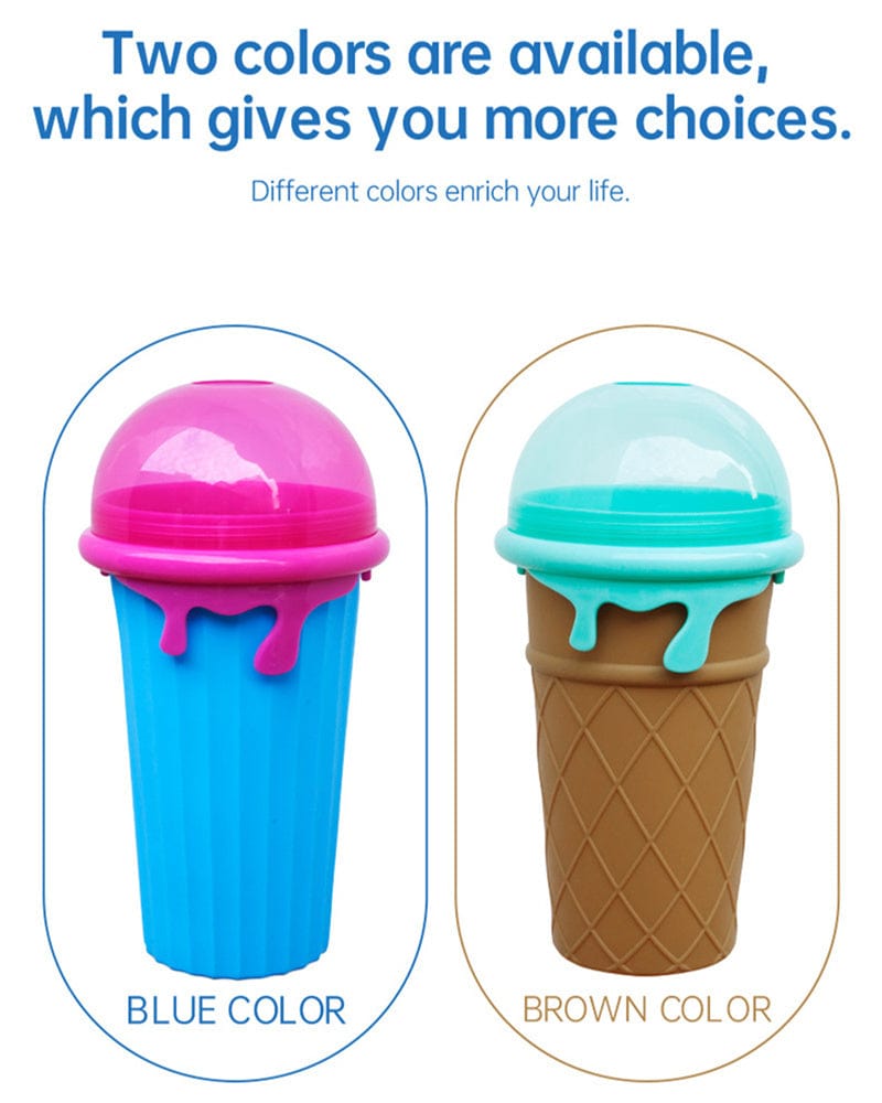 Premium 500ml Large Capacity Slushy Cup Summer Squeeze Homemade Juice Water Bottle Quick-Frozen Smoothie Sand Cup Pinch Fast Cooling Magic Ice Cream Slushy Maker Beker Kitchen Gadgets - Slushy Cup from Empire of LaTz - Only £20! Explore at Empire of LaTz