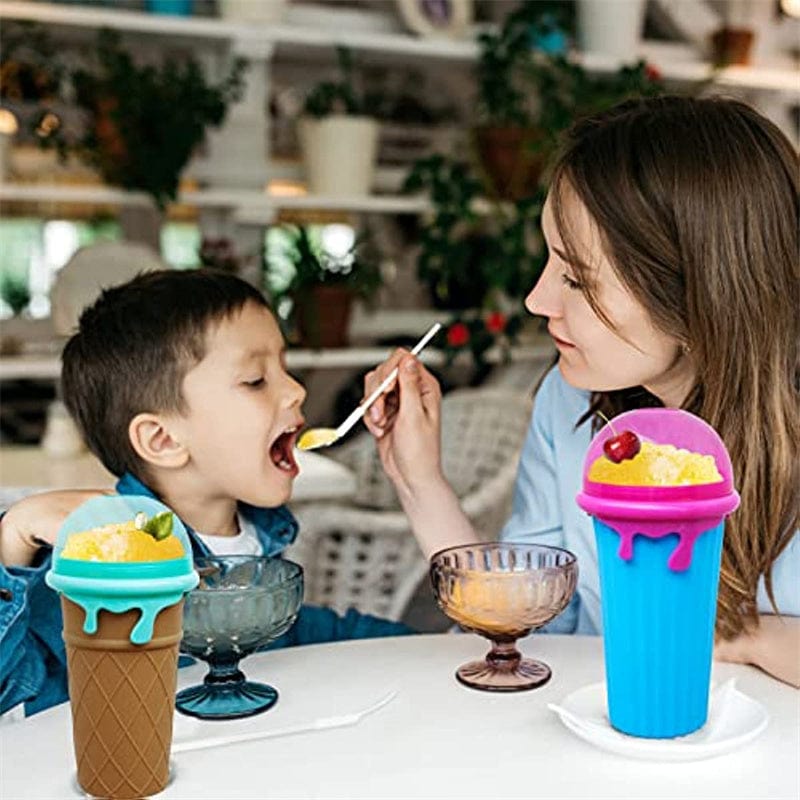 Premium 500ml Large Capacity Slushy Cup Summer Squeeze Homemade Juice Water Bottle Quick-Frozen Smoothie Sand Cup Pinch Fast Cooling Magic Ice Cream Slushy Maker Beker Kitchen Gadgets - Slushy Cup from Empire of LaTz - Only £20! Explore at Empire of LaTz