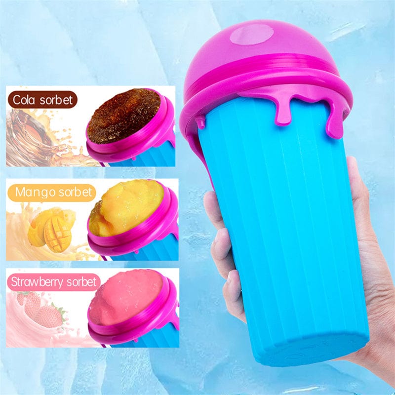 Premium 500ml Large Capacity Slushy Cup Summer Squeeze Homemade Juice Water Bottle Quick-Frozen Smoothie Sand Cup Pinch Fast Cooling Magic Ice Cream Slushy Maker Beker Kitchen Gadgets - Slushy Cup from Empire of LaTz - Only £20! Explore at Empire of LaTz