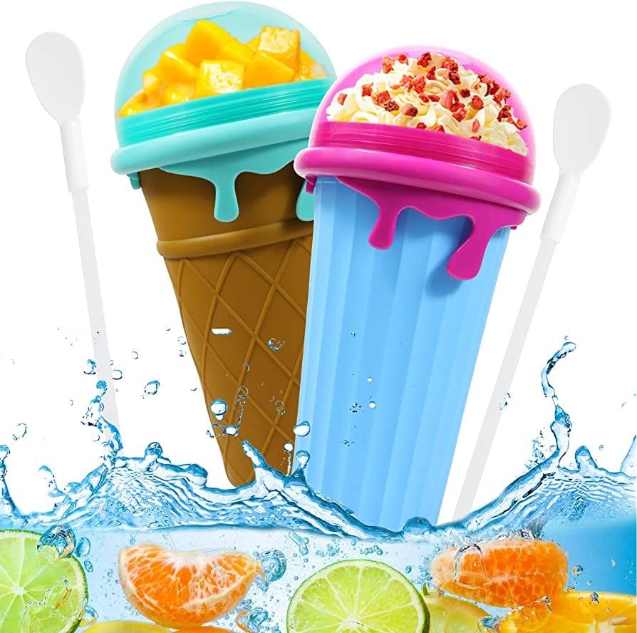 Premium 500ml Large Capacity Slushy Cup Summer Squeeze Homemade Juice Water Bottle Quick-Frozen Smoothie Sand Cup Pinch Fast Cooling Magic Ice Cream Slushy Maker Beker Kitchen Gadgets - Slushy Cup from Empire of LaTz - Only £20! Explore at Empire of LaTz