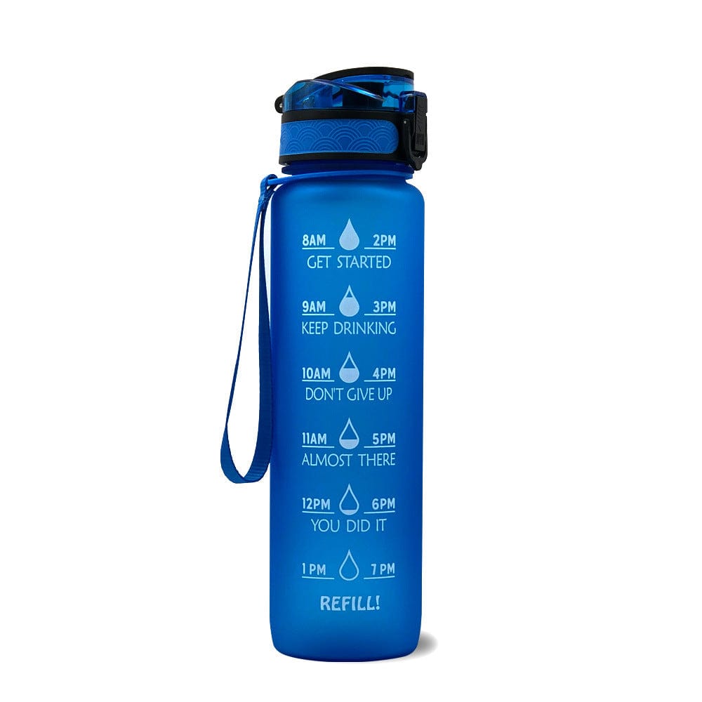 Empire of LaTz Slushy Cup Blue / 1L 1L Tritan Water Bottle With Time Marker Bounce Cover Motivational Water Bottle Cycling Leakproof Cup For Sports Fitness Bottles