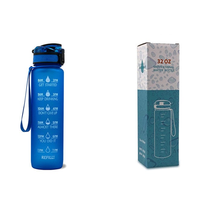 Empire of LaTz Slushy Cup Blue with box / 1L 1L Tritan Water Bottle With Time Marker Bounce Cover Motivational Water Bottle Cycling Leakproof Cup For Sports Fitness Bottles