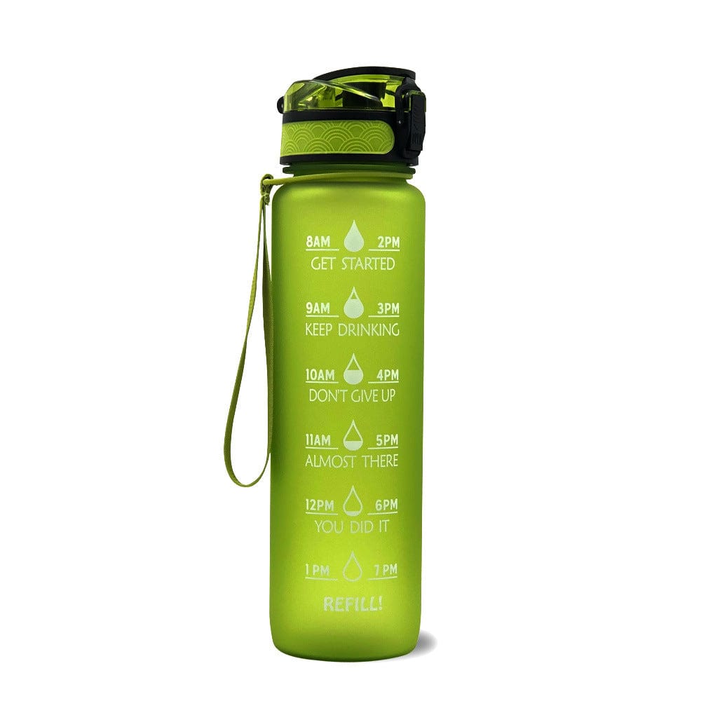 Empire of LaTz Slushy Cup Green / 1L 1L Tritan Water Bottle With Time Marker Bounce Cover Motivational Water Bottle Cycling Leakproof Cup For Sports Fitness Bottles