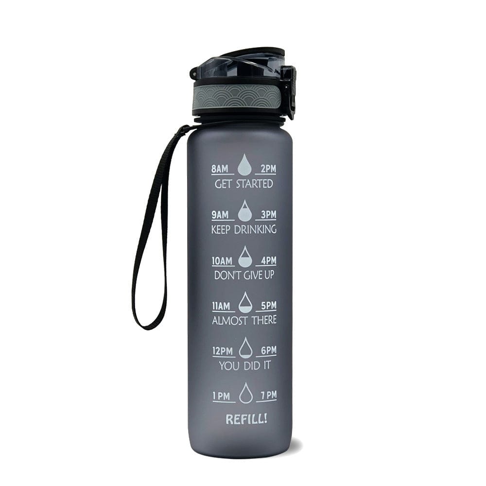 Empire of LaTz Slushy Cup Grey / 1L 1L Tritan Water Bottle With Time Marker Bounce Cover Motivational Water Bottle Cycling Leakproof Cup For Sports Fitness Bottles