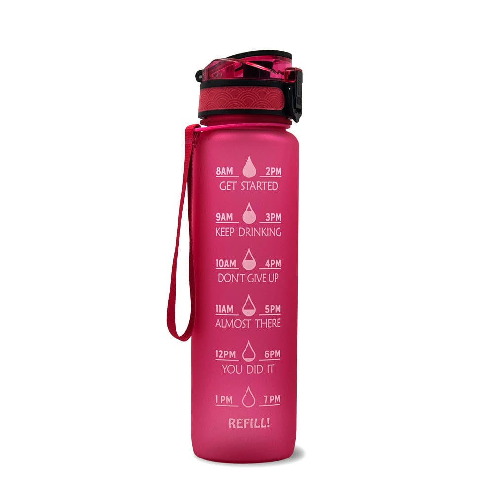 Empire of LaTz Slushy Cup Red / 1L 1L Tritan Water Bottle With Time Marker Bounce Cover Motivational Water Bottle Cycling Leakproof Cup For Sports Fitness Bottles