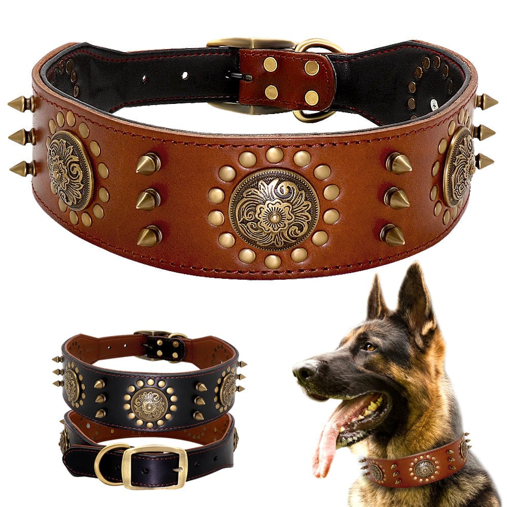 Premium Studded Dog Collar Large Dog Anti-Bite Stud Dog Collar -  from Empire of LaTz - Only £25! Explore at Empire of LaTz