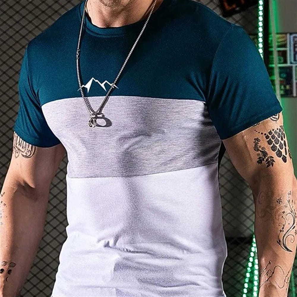 Premium Color Striped Series Printed Men's Casual Polyester Short Sleeve - T-shirt from Empire of LaTz - Only £10.99! Explore at Empire of LaTz