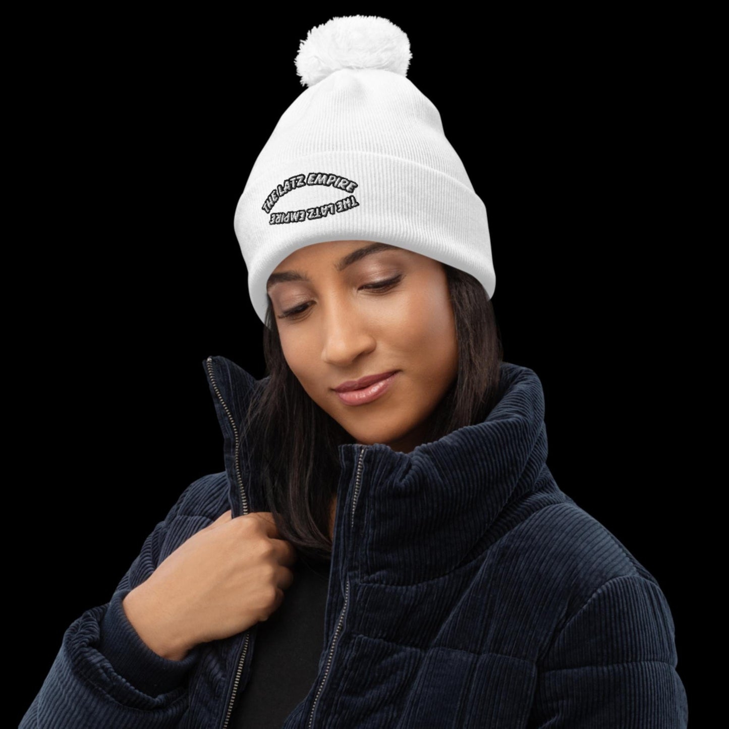 Empire of LaTz White Pom pom beanie