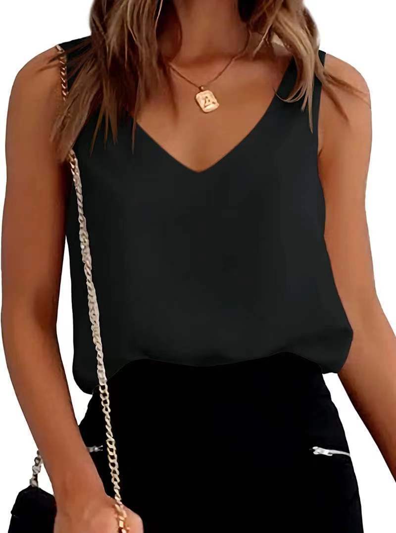 Premium Women Tank Top Summer Casual V Neck Camisole Blouses Loose Sleeveless Cami Basic Tank Shirt - Womens Clothing from Empire of LaTz - Only £24.67! Explore at Empire of LaTz